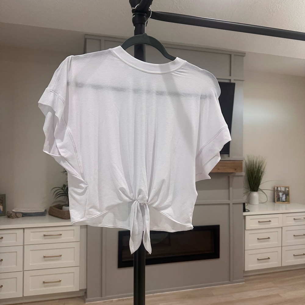 White Tie-Back Women's Top